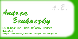 andrea benkoczky business card